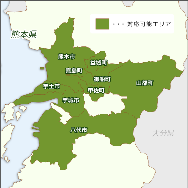たたみ工房 福島の対応エリアマップ